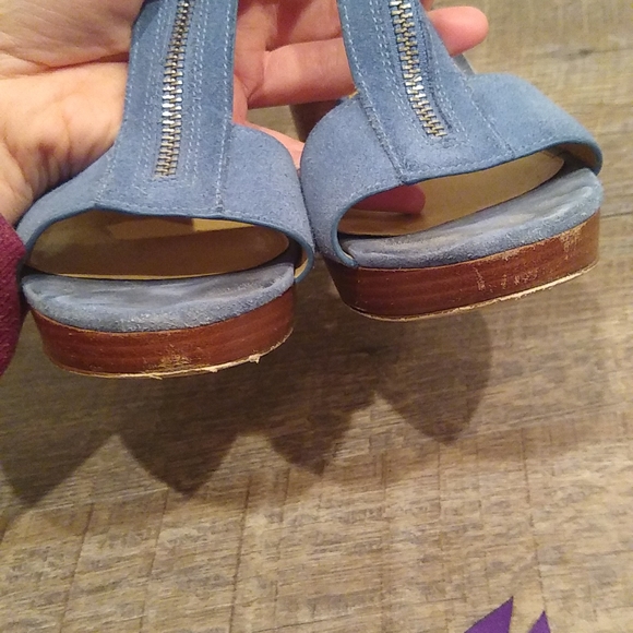 Michael Michael Kors Berkeley Sandal Suede Size 7.5 Blue - Picture 8 of 16